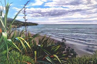 Acrylic painting titled SOARING FLAX-SOLD