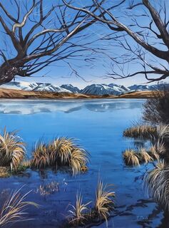 Acrylic painting titled GLASS LAKE-SOLD